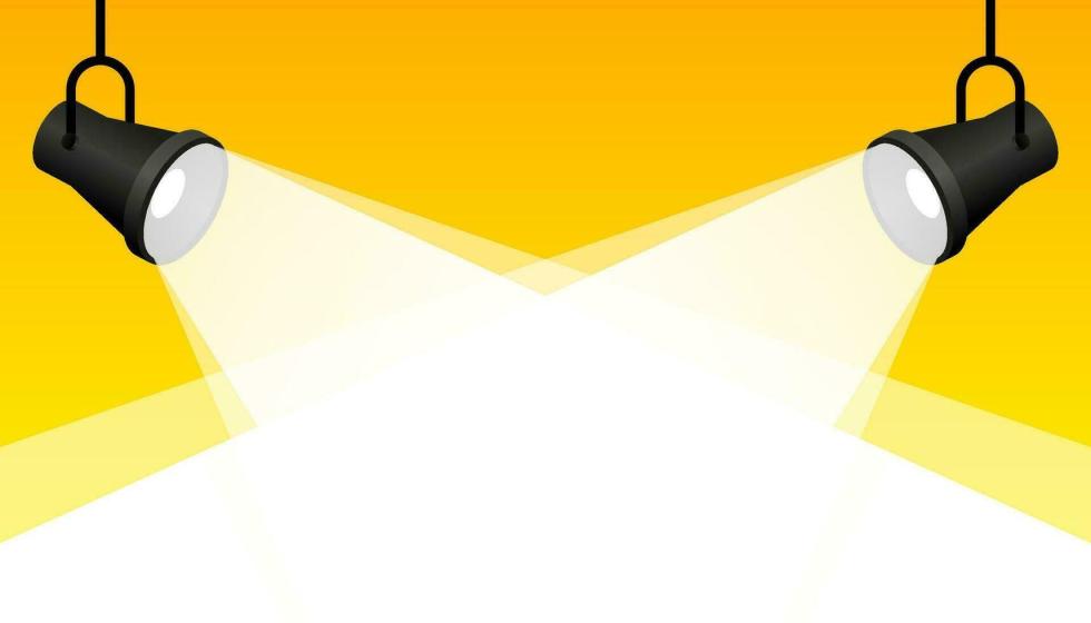 Spotlight shining on white background glowing on wall illustration vector