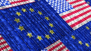 EU and American flags